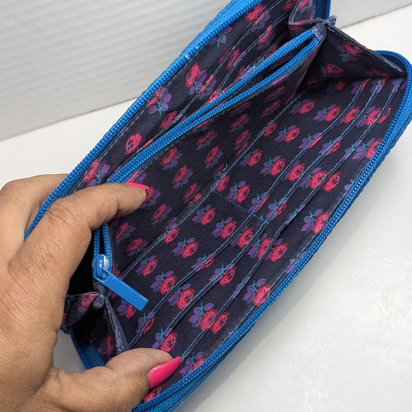 Vera Bradley Blue Quilted Wallet - Picture 6 of 8